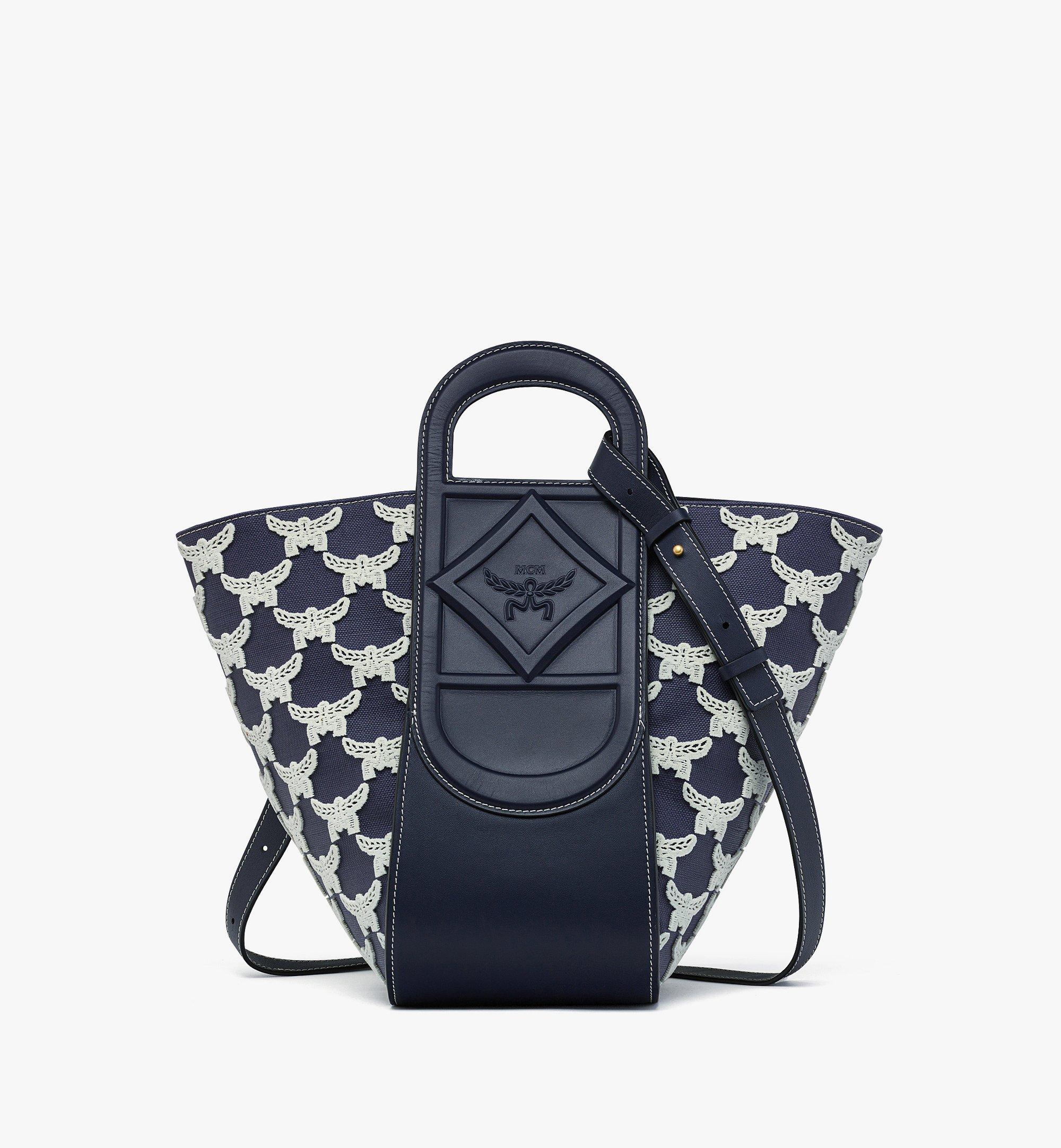 Mode Travia Tote in Leather and Laurel Flocking 1